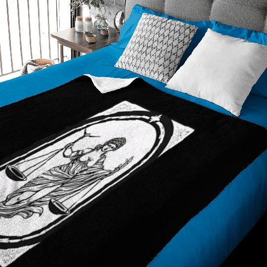Themis Tarot Card Astrology Occult Mystical Baby Blankets