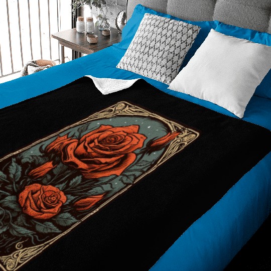 Rose Tarot Card Reader Astrology Occult Baby Blankets
