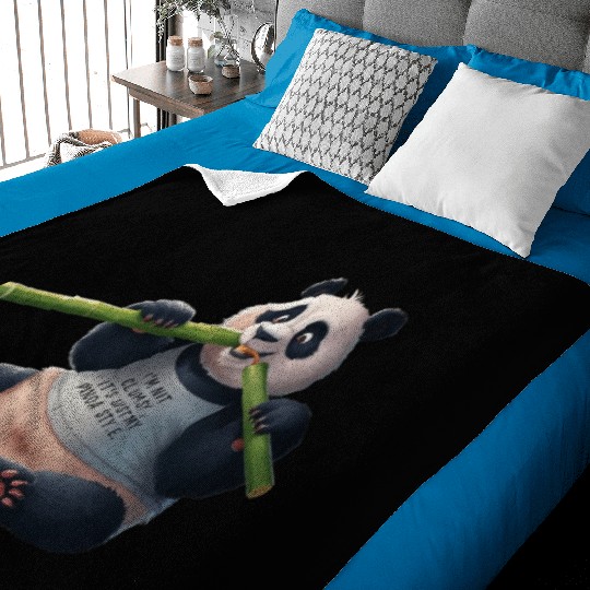 Panda Paradise: Serene Panda Enjoying a Bamboo Fea Baby Blankets