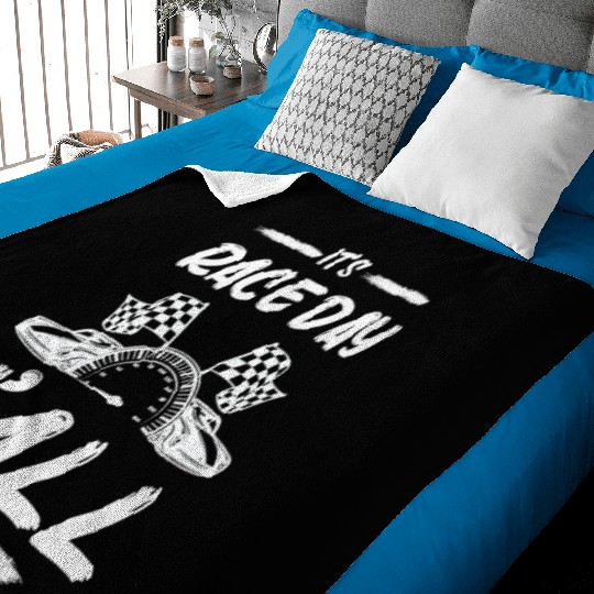 Race Day Car Raceday Trackday Fun Motosports Fan Baby Blankets