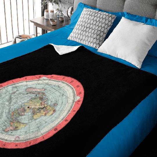 Flat Earth Theory World Map - Funny Conspiracy The Baby Blankets