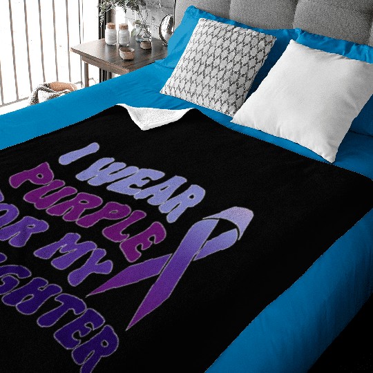 I Wear Purple For My Daughter Mom Dad Epilepsy Baby Blankets