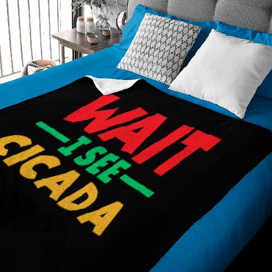 Wait I See Cicada, Colorful Cicada Spring Summer Baby Blankets