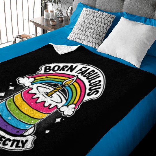 Birthgay Gay Pride Flag Pride Month Equal Rights Baby Blankets