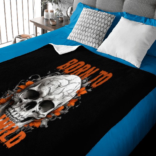 skull born to be wild Baby Blankets