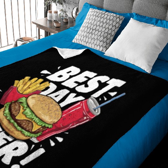 Best Day Ever Fast Food Enthusiast Treat Baby Blankets