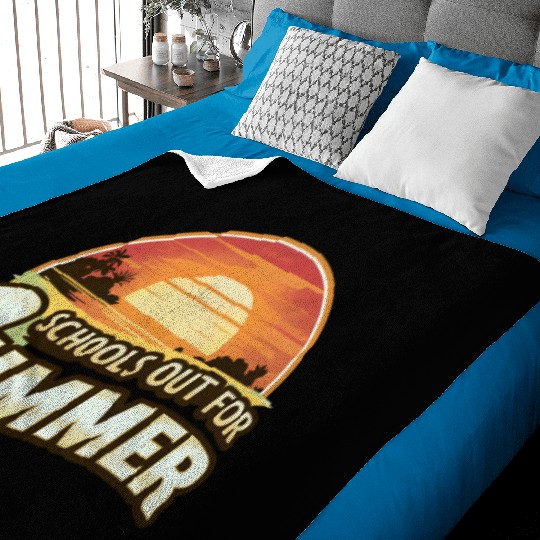 Retro Schools Out For Summer Last Day Of School Baby Blankets