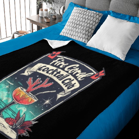 Fire Coral Cocktail Club Baby Blankets