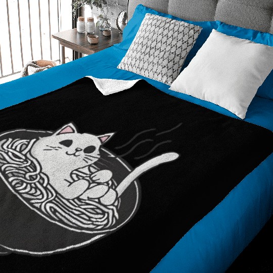 Ramen Cat Kawaii Anime Otaku Bowl Japanese Noodles Baby Blankets