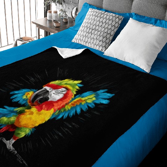 Macaw Parrot for a Bird Lover Animal Lover Baby Blankets