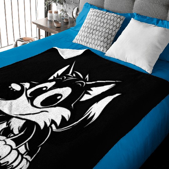 Little Howler: Baby Wolf Design Baby Blankets