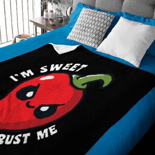 I'm Sweet Trust Me Hot Chili Pepper Funny Baby Blankets