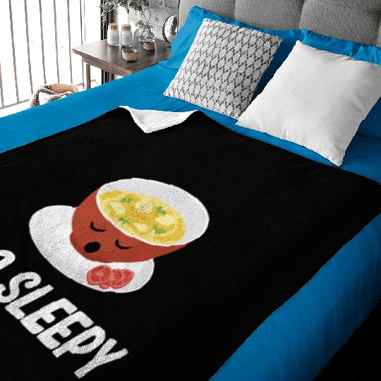 Miso Sleepy Miso Puns Asian Chinese Cuisine Baby Blankets