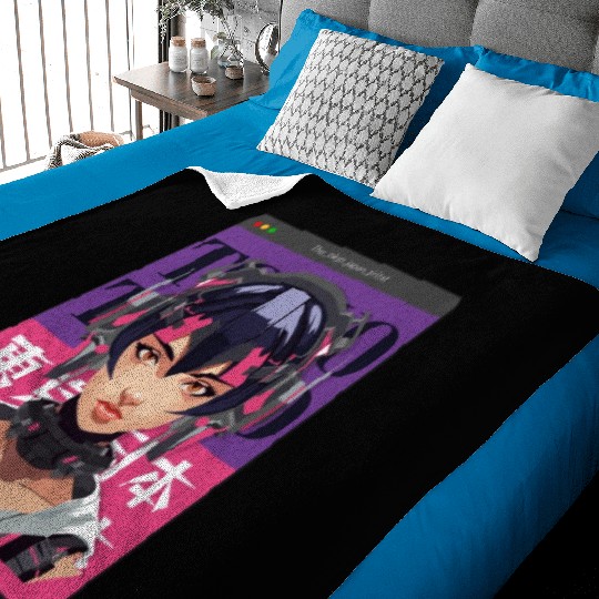 Cyberpunk Anime Streetwear Design Baby Blankets