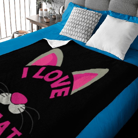 Funny Cat Quote I Love My Cat Cool Cat Baby Blankets