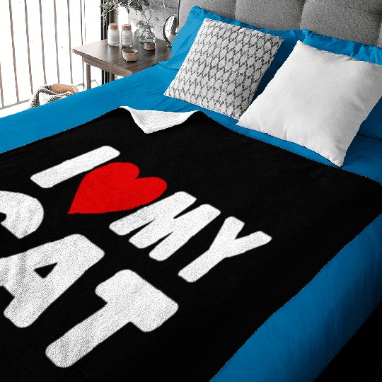 Funny Cat Quote I Love My Cat Cool Cat Baby Blankets