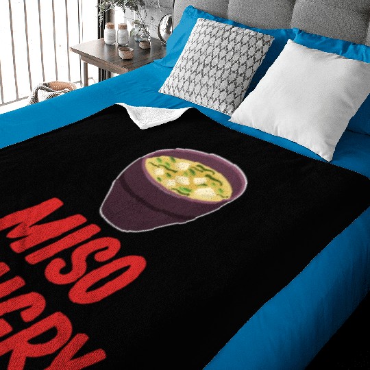 Miso Hungry Miso Puns Asian Chinese Cuisine Baby Blankets