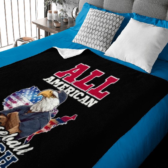 4th Of July Baseball Coach All American Coach Baby Blankets