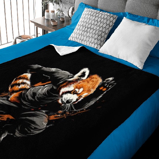 Red panda runs fast Baby Blankets