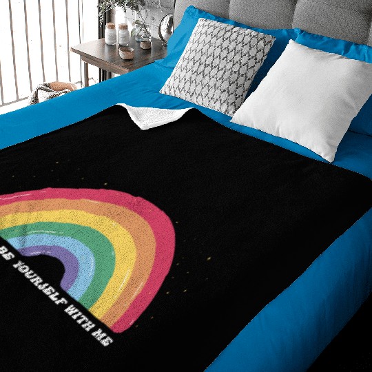 You Can Be Yourself With Me - LGBTQ Ally Gay Baby Blankets