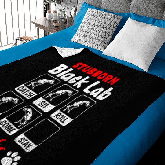 Labrador STUBBORN BLACK LAB TRICKS Labrador Baby Blankets