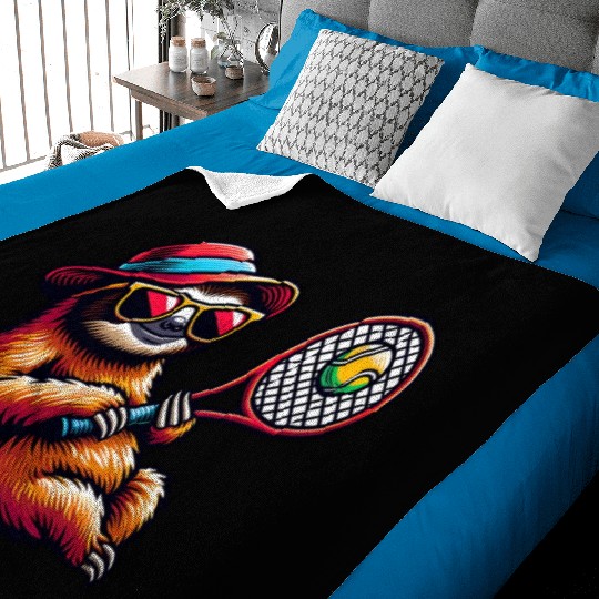 Sloth Tennis Player Cool Sport Design Baby Blankets