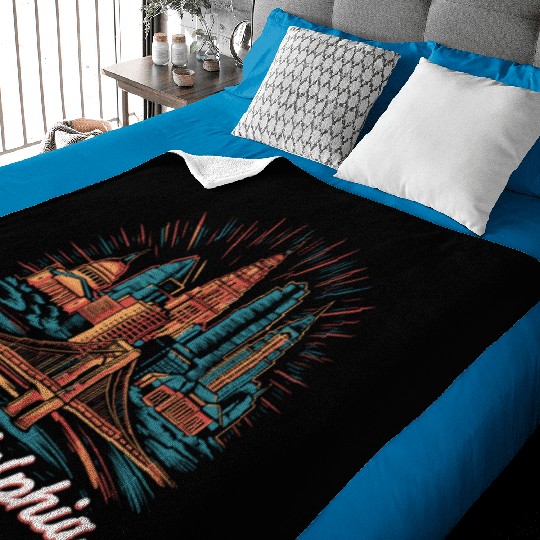 Philadelphia Skyline Baby Blankets