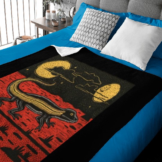 Giant Lizard Running Across The Australian Outback Baby Blankets