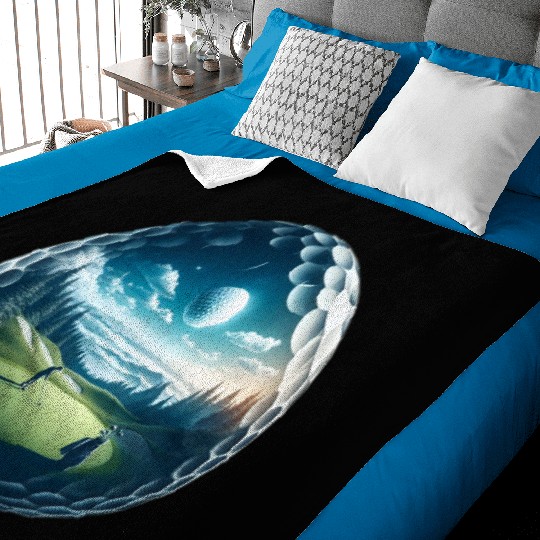Twilight A Golf Dream Scape Surreal Golfing Course Baby Blankets