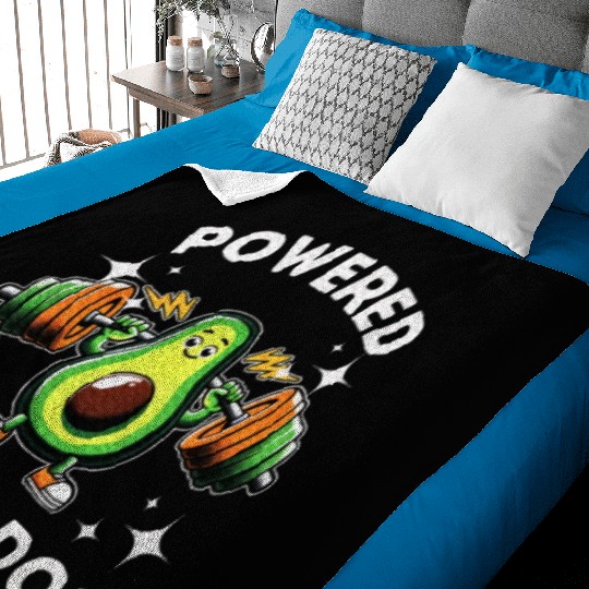 Powered By Avocados Barbell Gym Avocado Lover Baby Blankets