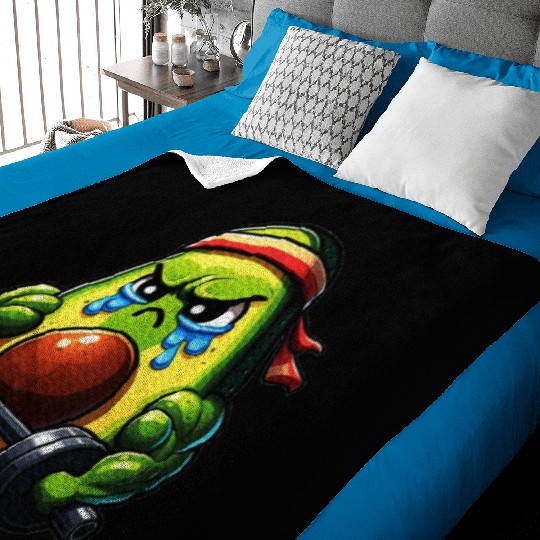 Weightlifing Fitness Workout Gym Avocado Baby Blankets