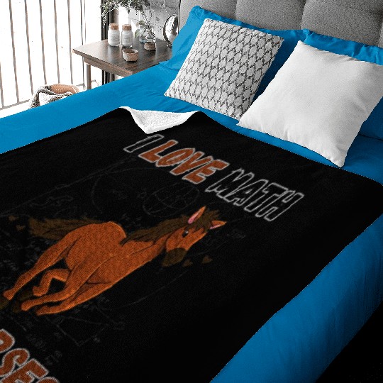 I Love Math And Horses Horse Math Lover Baby Blankets