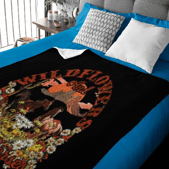 Wildflowers and Wild Horses Nature Beauty Country Baby Blankets