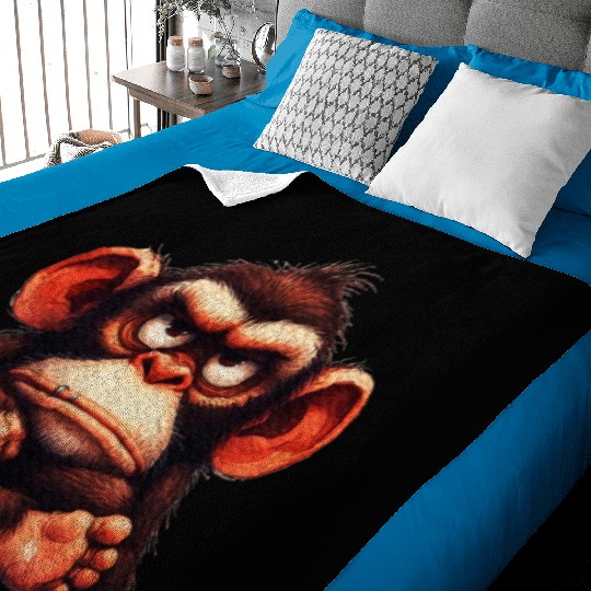 animals grumpy ape monkey Baby Blankets