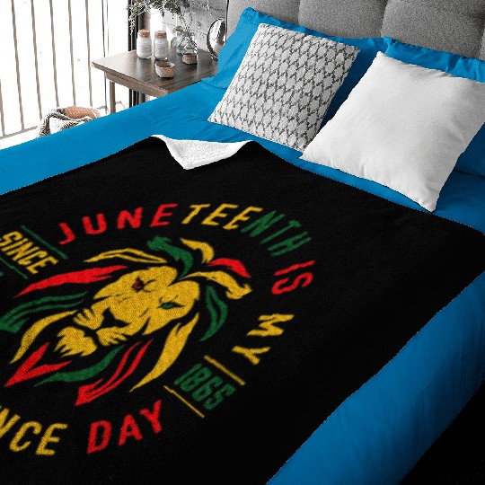 Juneteenth Is My Independence Day Lion Free Ish Baby Blankets