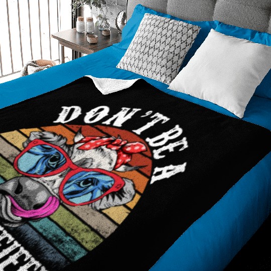 Don't Be A Salty Heifer Cows Lover Funny Vintage Baby Blankets