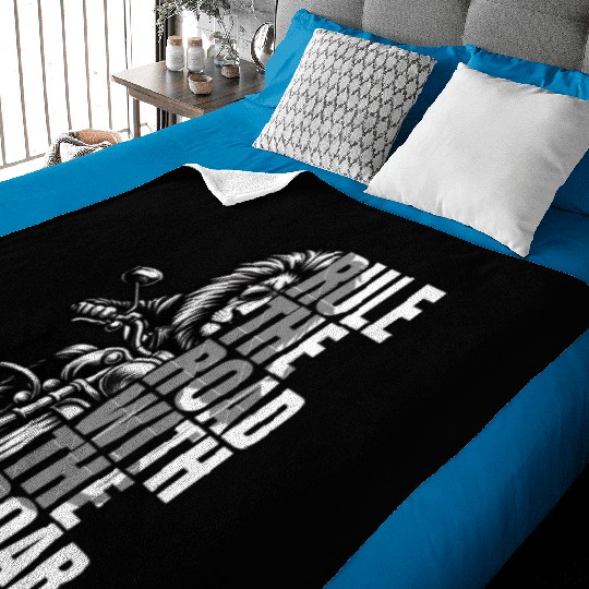 RULE THE ROAD WITH THE ROAR OF A LION BIKER! Baby Blankets
