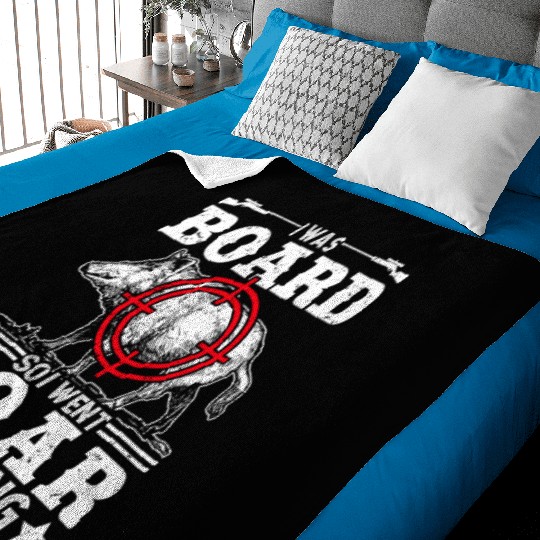 Boar Hunting Funny Wild Hog Hunter Baby Blankets