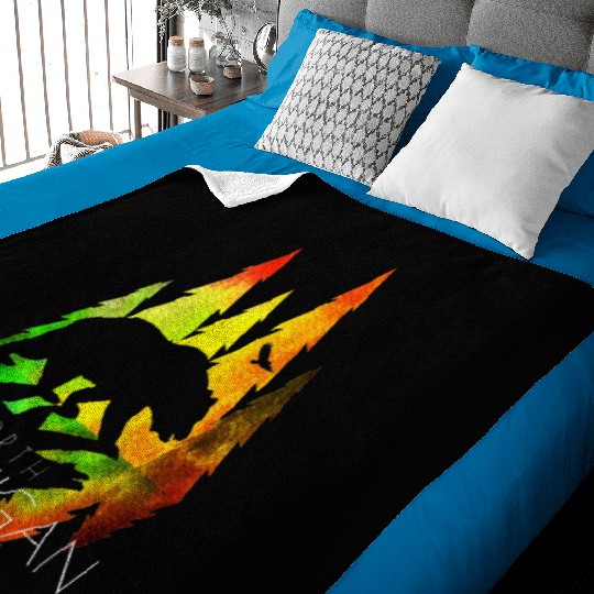 Michigan Stylish Up North Colorful Bear Michigan Baby Blankets