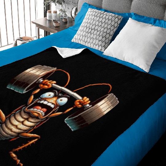 Cockroach weightlifter barbell training workout Baby Blankets