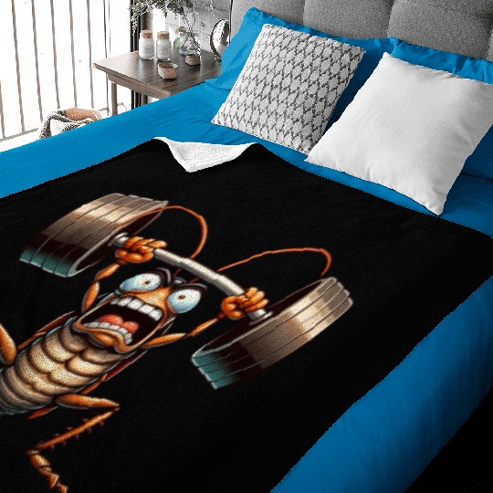 Cockroach weightlifter barbell training workout Baby Blankets