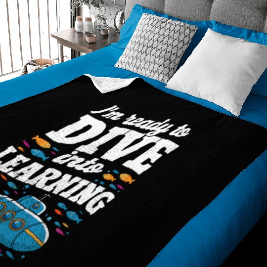 School Submarine Ready To Dive Into Learning Baby Blankets
