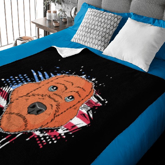 US Flag Wirehaired Pointing Griffon Patriotic Dog Baby Blankets