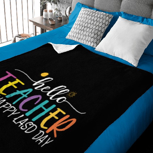 hello teacher Happy day preschool summer student Baby Blankets