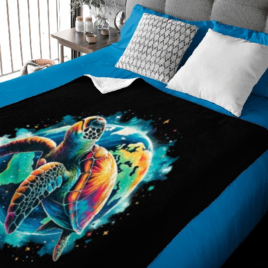 Earth Day Restore Sea Turtle Baby Blankets