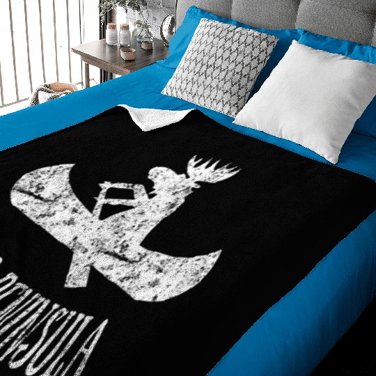 Yooper Moose Upper Peninsula Moose Canoe Baby Blankets