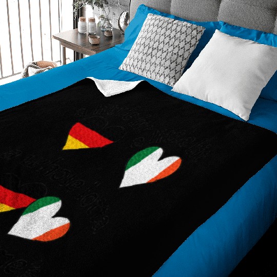 A Little Bit German Irish Ireland Heart Flags Baby Blankets