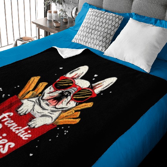 Frenchie Fries French Bulldog Dog Lover Baby Blankets