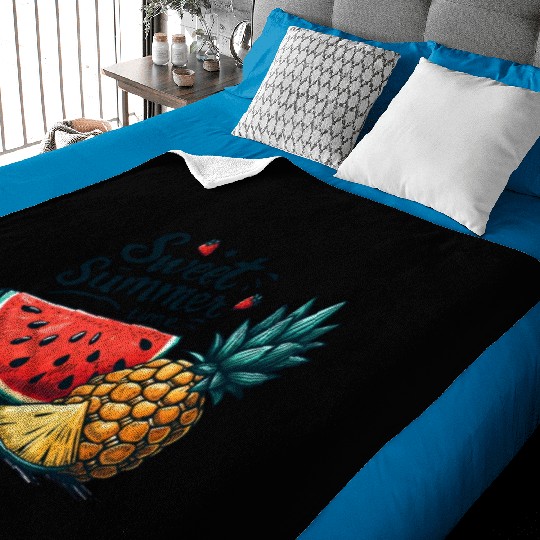 Sweet Summer Time Watermelon and Pineapple Baby Blankets