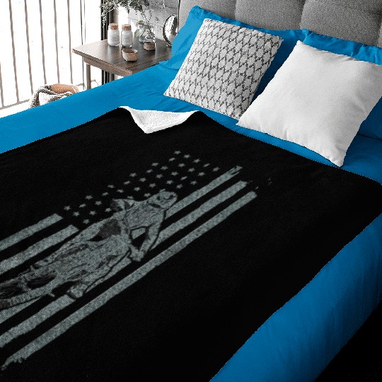 Dirt Bike US Flag Motocross Biker American Flag Baby Blankets